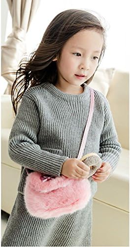 Faxianther Kids Girls Toddlers Cute Bowknot Hairy Mini Shoulder Bags Crossbody Bags Cell Phone Case Holder Small Purse Wallet Clutch Cross Body Handbags - Image 4