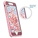 ULAK iPhone 7 Plus Case, Slim Shockproof Flexible TPU Bumper Case Durable Anti-Slip Slim Front and Back Hard Protective Cover for Apple iPhone 7 Plus Rose Gold Bling