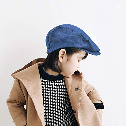 Boys Newsboy-Cap-Scally Baby Cowboy Driver Cap (Blue,17inch(fit 3-6 Month)) - Thumbnail 2