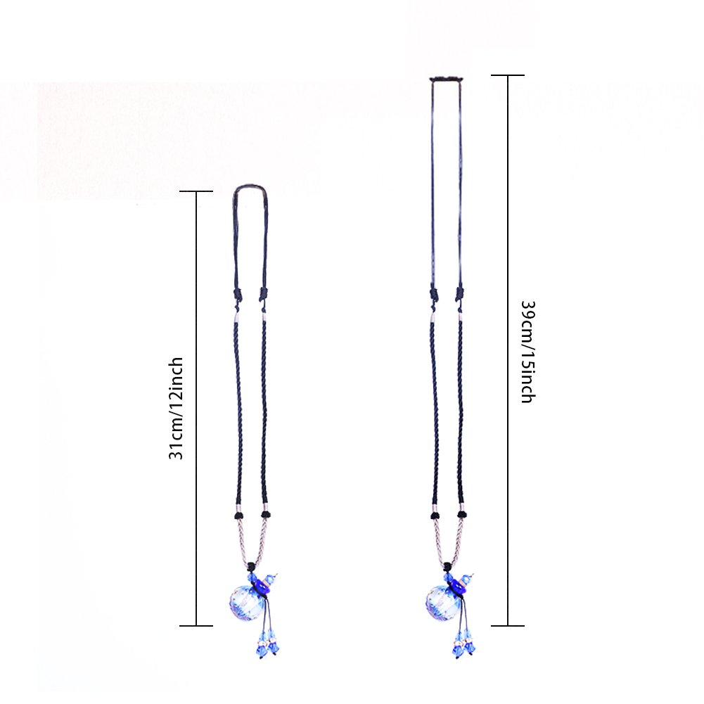 Aromatherapy Essential Oil Diffuser Necklace, JMT® Italy Premium Glass Handcraft Aroma Pendant With Adjustable Chain Full Length 20\'\'-28\'\', Free Accessories Gifted (Diamond Blue)