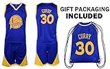 Steph Curry Jersey Kids Basketball Curry Jersey & Shorts Youth Gift Set ✓ Premium Quality ✓ Basketball Backpack GIFT PACKAGING ✓
