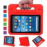 Sztook Shock Proof Kiddie Series Light Weight Convertible Handle Stand Case for Amazon Fire 7 Tablet 5th Generation - Red