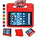 Sztook Shock Proof Kiddie Series Light Weight Convertible Handle Stand Case for Amazon Fire 7 Tablet 5th Generation - Red