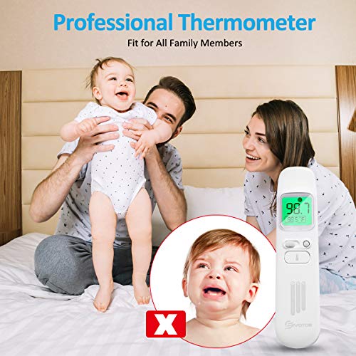 Baby Ear and Forehead Thermometer, EIVOTOR Medical Digital Infrared Temporal Thermometer for Fever, Instant Accurate Readings Suitable for Newborn, Infant, Toddler, Kid and Adult, FDA