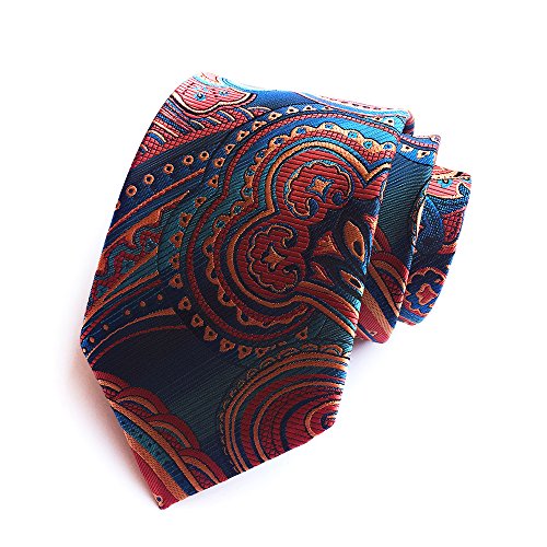 GUSLESON Brand New Silk Floral Tie and Pocket Square Set Mens Necktie for Party (0751-05) - Thumbnail 2