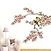 SOLEDI DIY Wall Decal Peach Blossom Tree Branches Love Birds Removable Wall Mural Sticker Bedroom Living Room Home Art Wall Decor