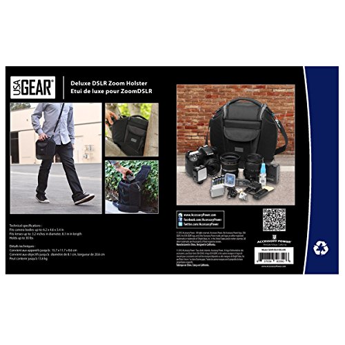 USA Gear Deluxe Spiegelreflex-Kameratasche: für DSLRs von Canon, Nikon & vielen weiteren, auch für spiegellose Kameras… – Bild 7