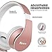 IAXSEE I70 Headphones with Microphone and Volume Control Portable for Girls Stereo Lightweight Adjustable Headsets for iPad iPod Android Smartphones Laptop Mp3(Rose Gold)thumb 3