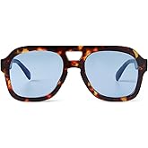 SORVINO Retro Square Aviator Sunglasses for Women Men Designer Stylish Frame Blue Orange Tinted Sun Glasses Vintage Shades