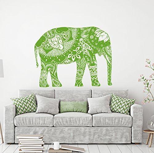Indian Elephant Wall Decal Boho Bohemian Decals Bedding Decor Yoga Decal Mandala Home Decor Boho Sticker Bedroom Moroccan Yoga Studio Decor kp15