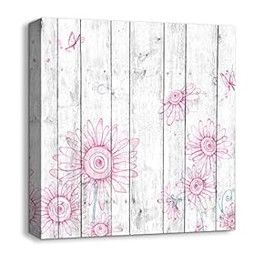 Canvas Wall Art Beautiful Flowers Painting Artwork for Home Prints Framed - 12x12 inches