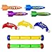 UNGLINGA Diving Swimming Pool Toys Set Underwater Toy Rings Torpedo Bandits Diving Sticks Pirate Treasures Diving Dolphins Seaweed for Kids Boys Girls