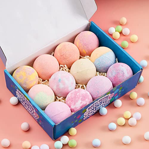 JOYIN Bath Bombs for Kids with Mochi Squishy, 12 Pack Bubble Bath Bombs
