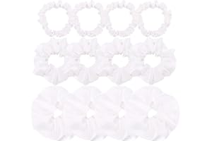 12 Pcs Mix 3 Sizes Satin Silk Scrunchies Hair Ties for Women Girls Bracelets Ponytail Holder Hair Bands Elastic Ropes Hair Bu