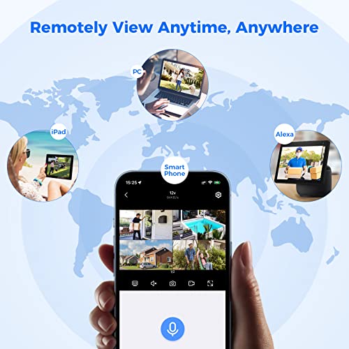 PTZ Camera Wireless System- Hiseeu 3MP Security Camera System Two Way Audio, Auto Tracking, Full Color Night Vision, IP66 Waterproof, Expandable 10CH NVR, 24/7 Record with 1TB Hard Drive