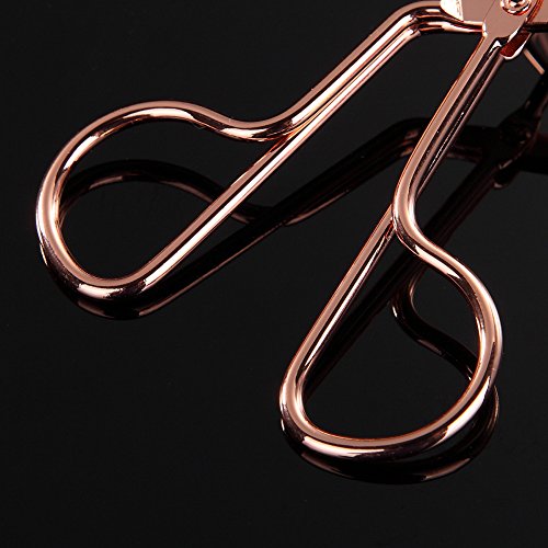 WOKOTO Rose Gold 3 in 1 Eyelash Curler and False Eyelash Applicator and sissors Eye Lashes Clip Eyelash Extensions Tweezers for Easy Lash Makeup