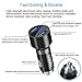 Car Charger, USMEI Quick Charge 3.0 Dual USB Charger Adapter with Voltmeter, Compatible with iPhone 15/14/13, Samsung S24/S23/S22/Note 20/10 and More