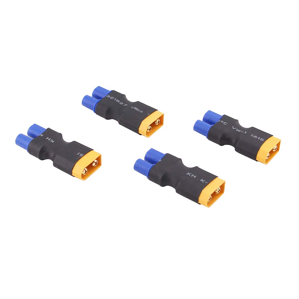 BDHI 4pcs Male XT60/XT-60 to Female EC3 Connector Adapter for Turnigy Crawler 8ight(B111-4)