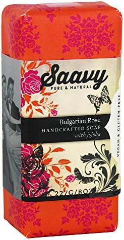 Saavy Naturals Jojoba Handcrafted Soap Bulgarian Rose 8 Oz.