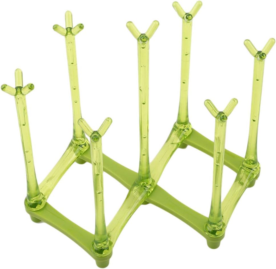 Idiytip Foldable Deluxe Bottle Drying Rack Ideal for Bottles, Teats, Cups, Pump Parts and Accessories (Green)