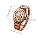 BEWELL 100BG Wooden Watch Analog Quartz Light Weight Vintage Wrist Watch for Men (Zebra Wood)