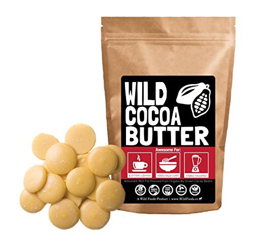 Raw Organic Cocoa Butter, Wild Cocoa Butter, 100% Organic, Single-Origin, Unrefined, Non-Deodorized, Food Grade (16 ounce)