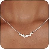 HERIER Diamond Pendant Necklace for Women, Dainty Gold Necklace 18k Gold Plated Paperclip Choker Necklaces Cute Open Oval Necklaces Simple Gold Necklace Jewelry Gifts for Women Trendy