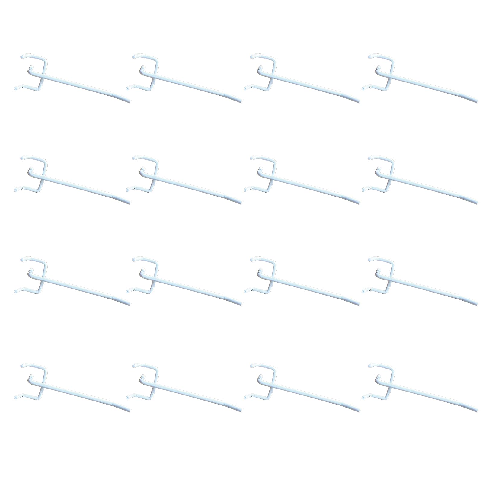 Leliafleury 20PCS Pegboard Hooks 10 x 3.2cm Metal Peg Board Hooks for Retail Store Supermarket Kitchen Home, White