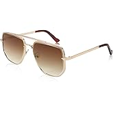 FEISEDY Sunglasses Aviator Men Women 70s Sun Glasses Square Frame UV400 Protection B2953