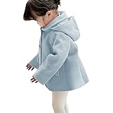 rrhss Baby Girls Button Formal Coat Toddler Kids Hooded Woolen Jacket Fall Winter Outwear