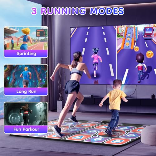 Helangel Dance Mat for Kids and Adults, Interactive Dance Mat for TV with Camera, Upgraded Models, Double Musical Dance Mat Durable and Non-Slip (166 x 93 cm)