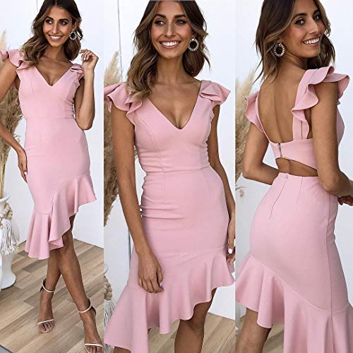 TOTOD Dress, Womens Sexy Lace Bodycon Cocktail Dress Ladies Elegant Party Pencil Midi Dress - Thumbnail 4