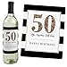 Chic 50th Birthday - Pink, Black and Gold - Wine Bottle Labels Birthday Gift - Set of 4