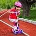 Greentest Scooter Foldable Adjustable Height Easy Turning 3 Wheel Scooter Kids Boys Girls Flashing PU Wheels
