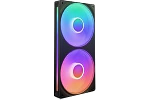 NZXT F240 RGB Core - 240mm Single-Frame Fan Unit with 2 x 120mm RGB Fans - Speed & Lighting Control - High Static Pressure & Airflow - Fluid Dynamic Bearings - 8 aRGB LEDs Per Fan - Black