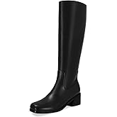 SOVANYOU Women's Knee High Boots Square Toe Chunky Block Heel Long Boots for Women Comfortable Low Heel Dress Boot for Fall Winter