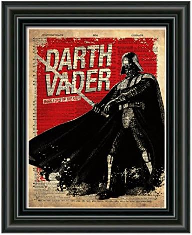 Darth Vader star wars art, splatter art print, dictionary page print