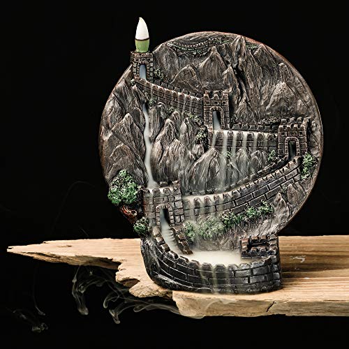 Zayton Incense Burner Waterfall Backflow Incense Burner The Great Wall Incense Holder for Home Decoration Meditation Relaxtion