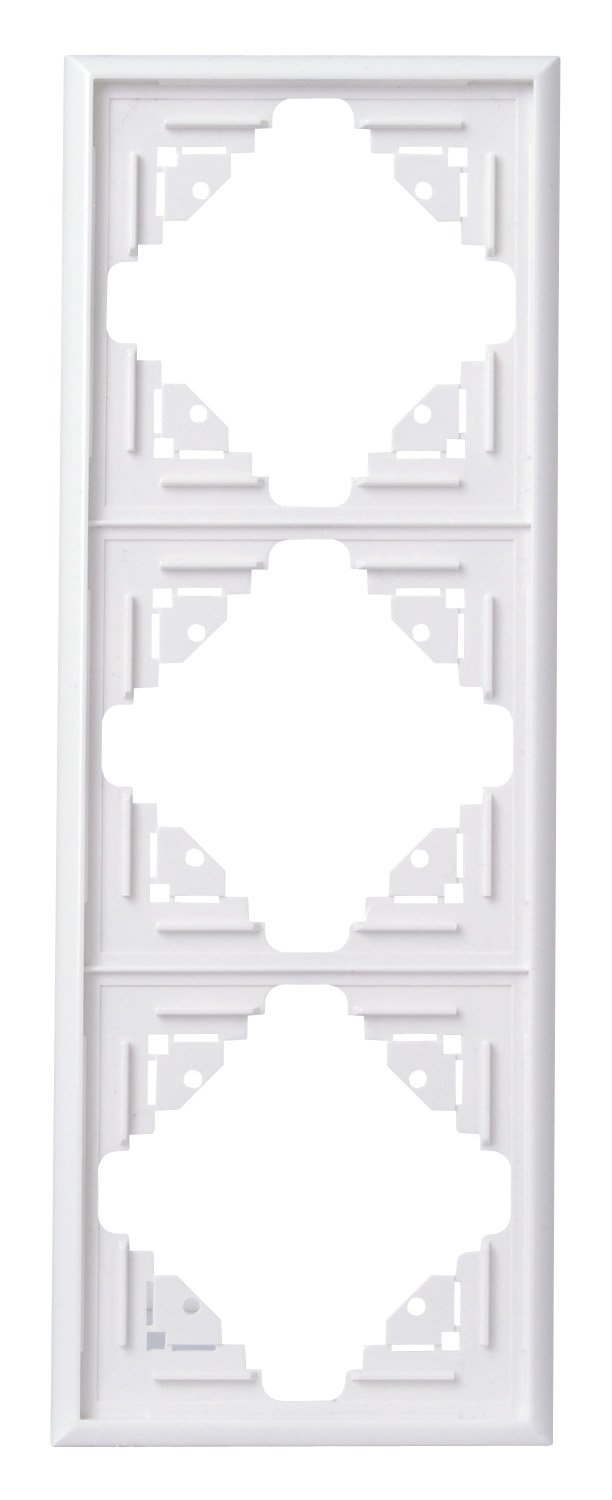 Kopp Malta 309313069 Cover Frame for 3 Sockets for Vertical and Horizontal Mounting – Arctic