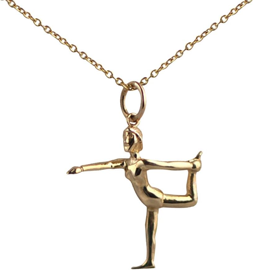 9ct Gold 22x20mm Lord of the Dance Yoga Position Pendant with a 1.1mm wide cable Chain
