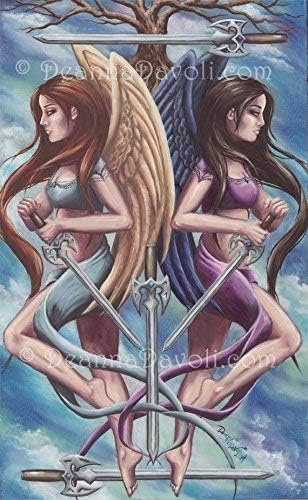 5 of Swords Art Print 78 Tarot Art Warrior Angels Gifts Fantasy Decor
