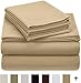Amazon Brand – Pinzon Signature Cotton Heavyweight Velvet Flannel Sheet Set - King, Chamois