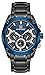Stainless Steel Strap Mens Watch Chronograph Date Quartz Sport Watch Black/Blue