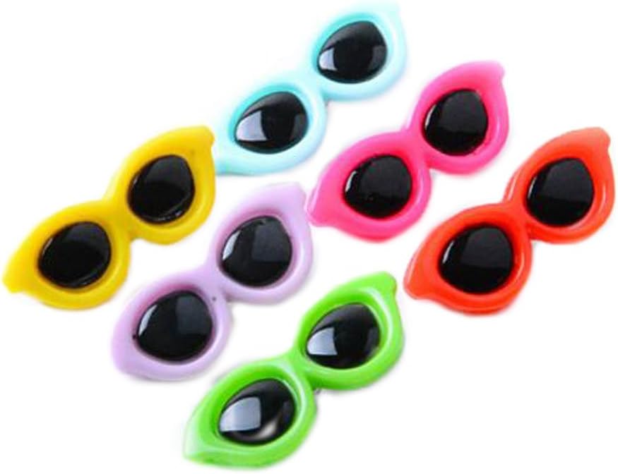 Crasy Shop Love Sunglasses Style Cute Pet Dog Hair Clips Bowknot Bows Hair Accessories Pet Grooming Supplies (Mix Colors, 10PCS)