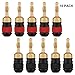 WGGE WG-008 24K Gold Safety Connector Banana Plugs (5 Pairs (10 plugs))