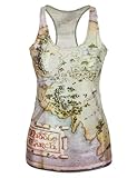 Pink Wind Womens Skeleton Skull Digital Printed Sleeveless T Shirt Vest Tank Tops (One Size, Map 2)