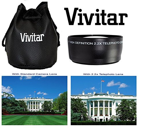 image for - Vivitar 2-Pc HD Telephoto & Wide Angle Lens For Canon Vixia HF R72 R