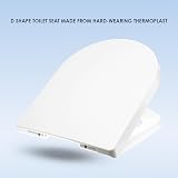 AQUALONA Premium Thermoplastic Toilet Seat D Shape Soft Close White view 4