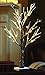 LOFTPLUS LED Snow Tree Bonsai String Light 24 LED for Indoor use Warm White Battery-Operated 5V DC Adapter Burlap Sack Included 24in