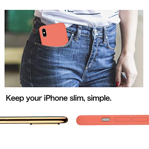 IVSUN Case for iPhone Xs Max 6.5-Inch Liquid Silicone 360 Full Protection Rubber Gel Cover Slim [ Anti-Fingerprint ] [ Scratch-Resistance ] [ Smooth Touch Feeling ] - Nectarine - Thumbnail 6
